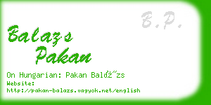 balazs pakan business card